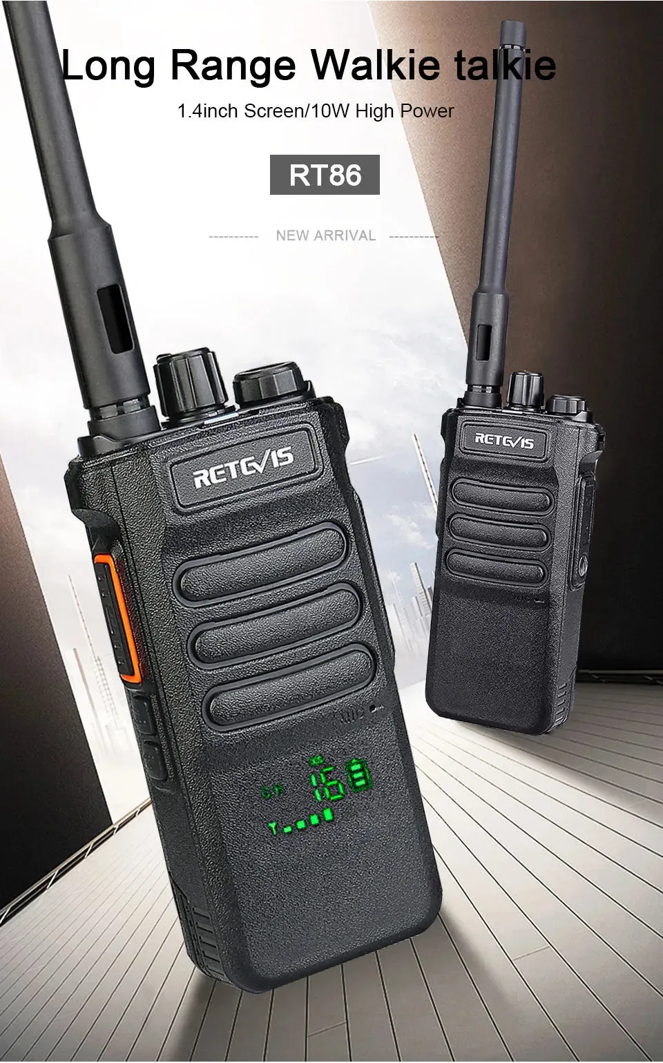 10W Retevis Walkie Talkie Long Range RT86 Walkie-talkies 1 Pcs Two-way radio Powerful Portable Radio Communicator For Hunting