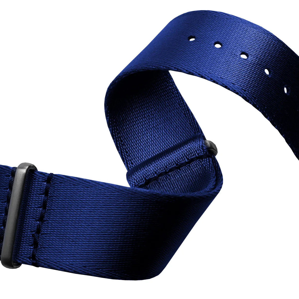 1973 British Military Watch Strap: ARMOURED - Navy Blue, Satin