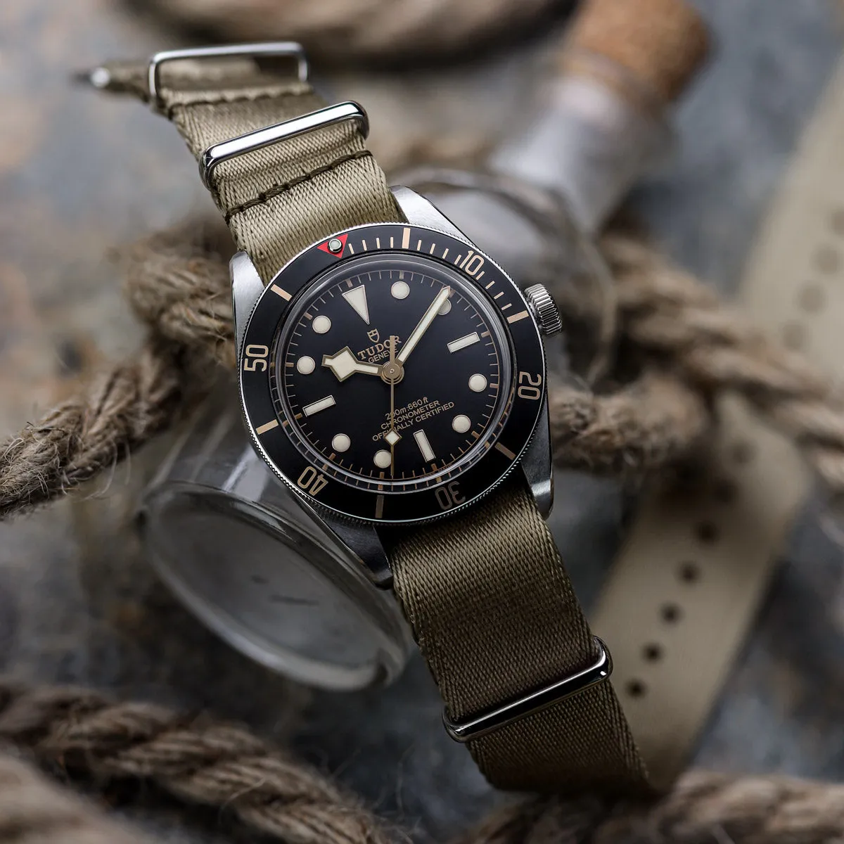 1973 British Military Watch Strap: ARMOURED - Navy Blue, Satin
