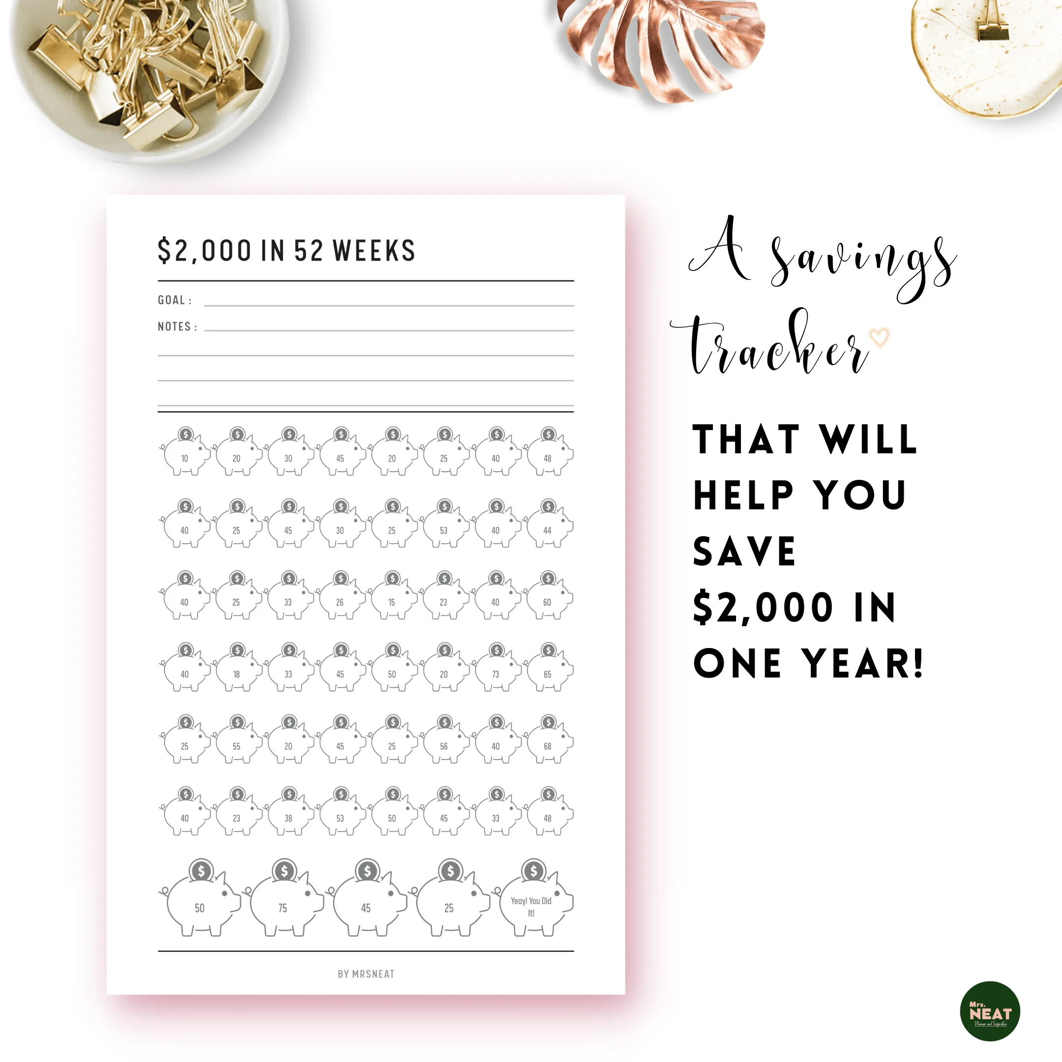 $2,000 Money Savings Challenge - M022