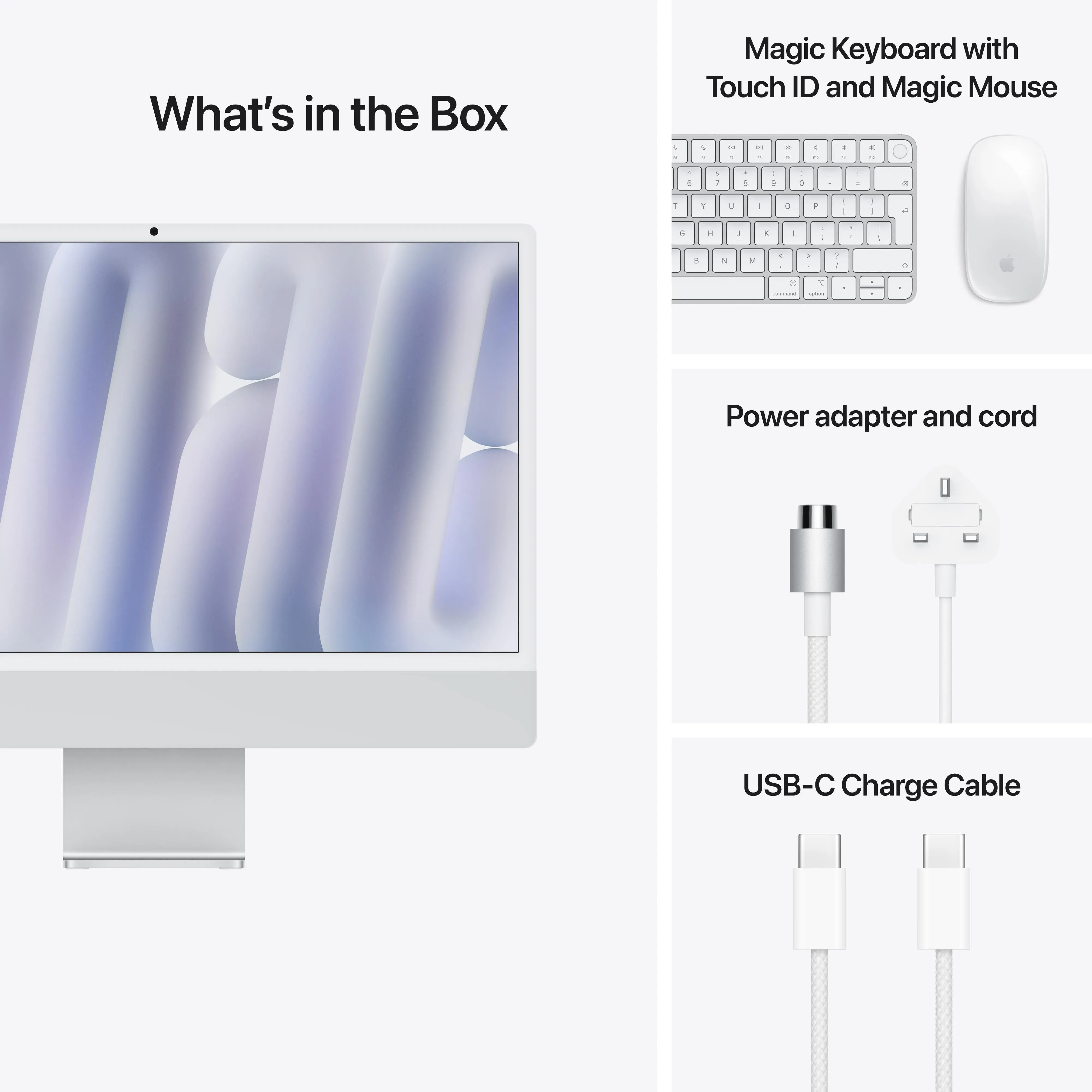 24-inch iMac with Retina 4.5K display: Apple M4 chip with 10-core CPU and 10-core GPU, 256GB SSD , Nano-texture glass - Silver