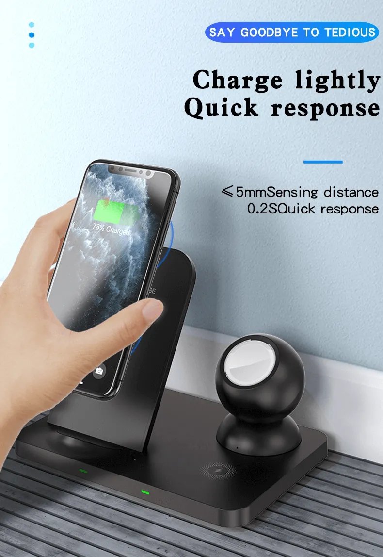 3 in 1 QI 15W Wireless Charging Station - W57