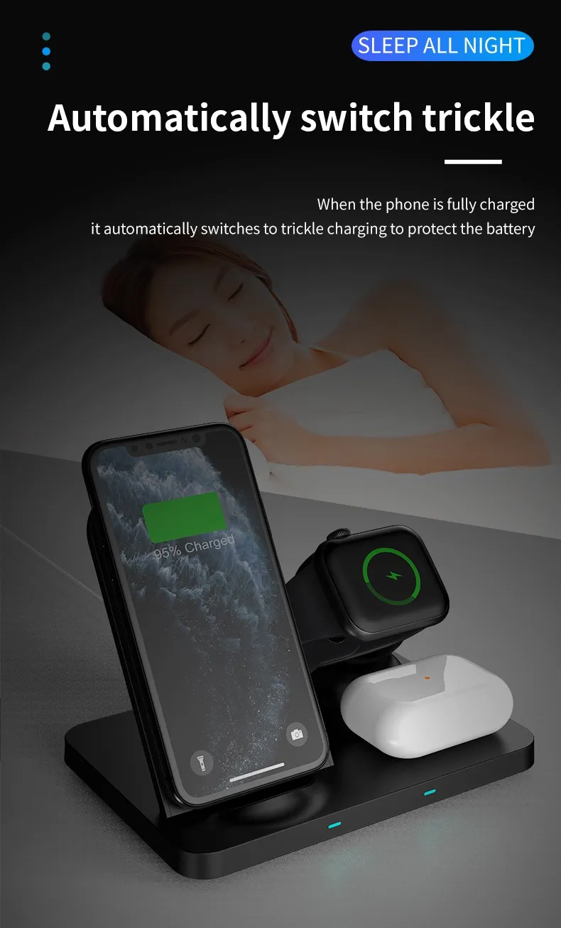 3 in 1 QI 15W Wireless Charging Station - W57