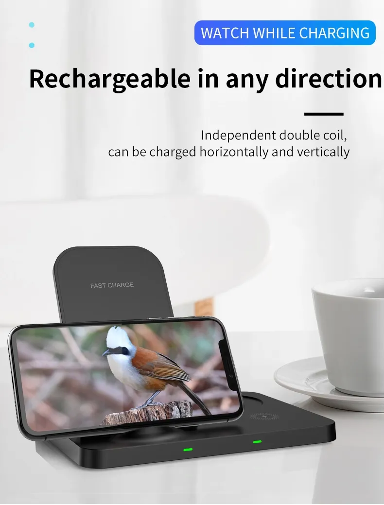 3 in 1 QI 15W Wireless Charging Station - W57