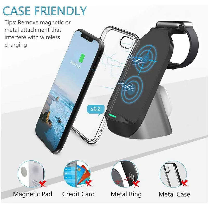 3-In-1 Wireless 15W Fast Charging Stand/Charger Ab-Sj08