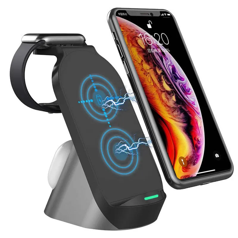 3-In-1 Wireless 15W Fast Charging Stand/Charger Ab-Sj08