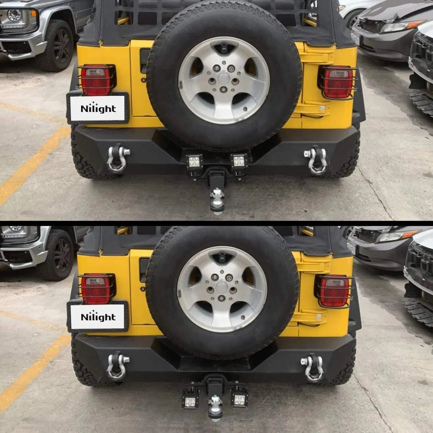4 Inch 60W Triple Row Spot Flood Led Pods (Pair) | 2.5 Inch Tow Hitch Mount | 16AWG Wire 3Pin Switch