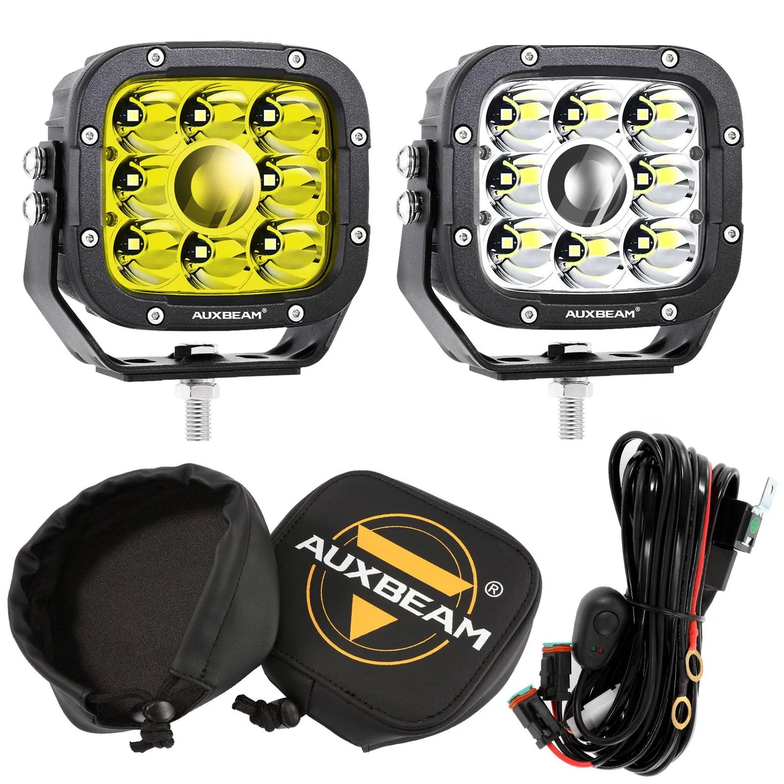 5 Inch 110W White/Amber LED Driving Lights Pods Light for ATV UTV SIDE BY SIDE 4X4