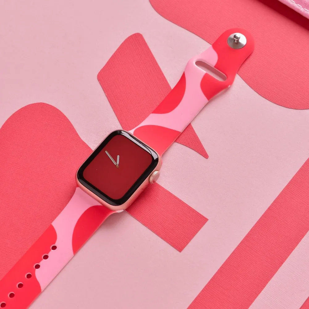 Abstract Pink & Red Apple Watch Strap