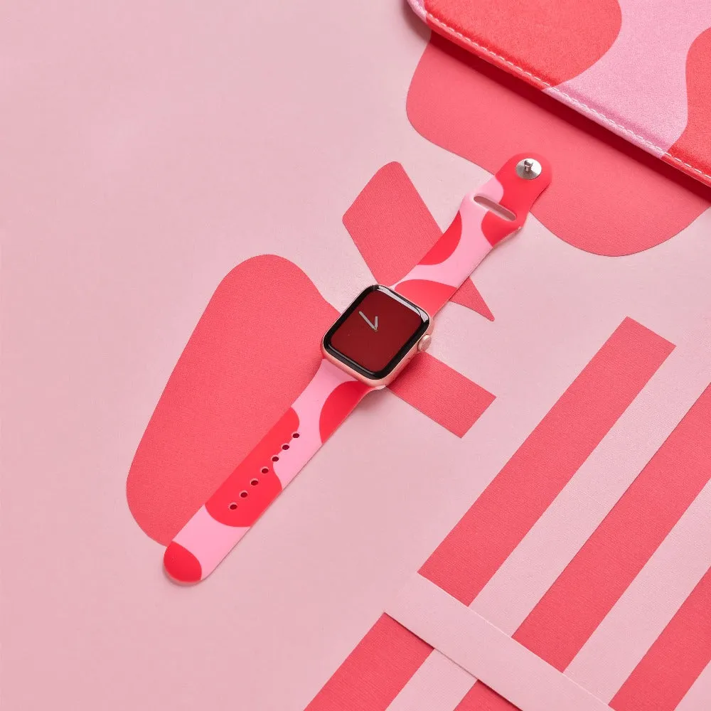 Abstract Pink & Red Apple Watch Strap