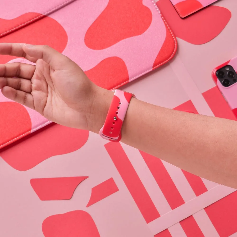 Abstract Pink & Red Apple Watch Strap