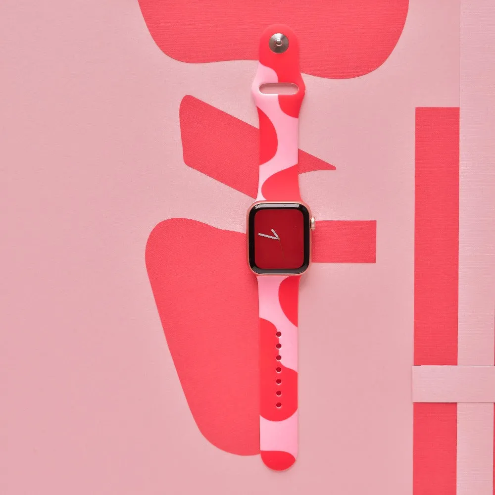 Abstract Pink & Red Apple Watch Strap