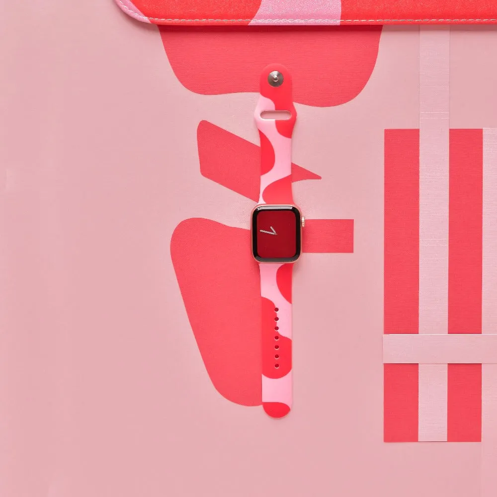 Abstract Pink & Red Apple Watch Strap