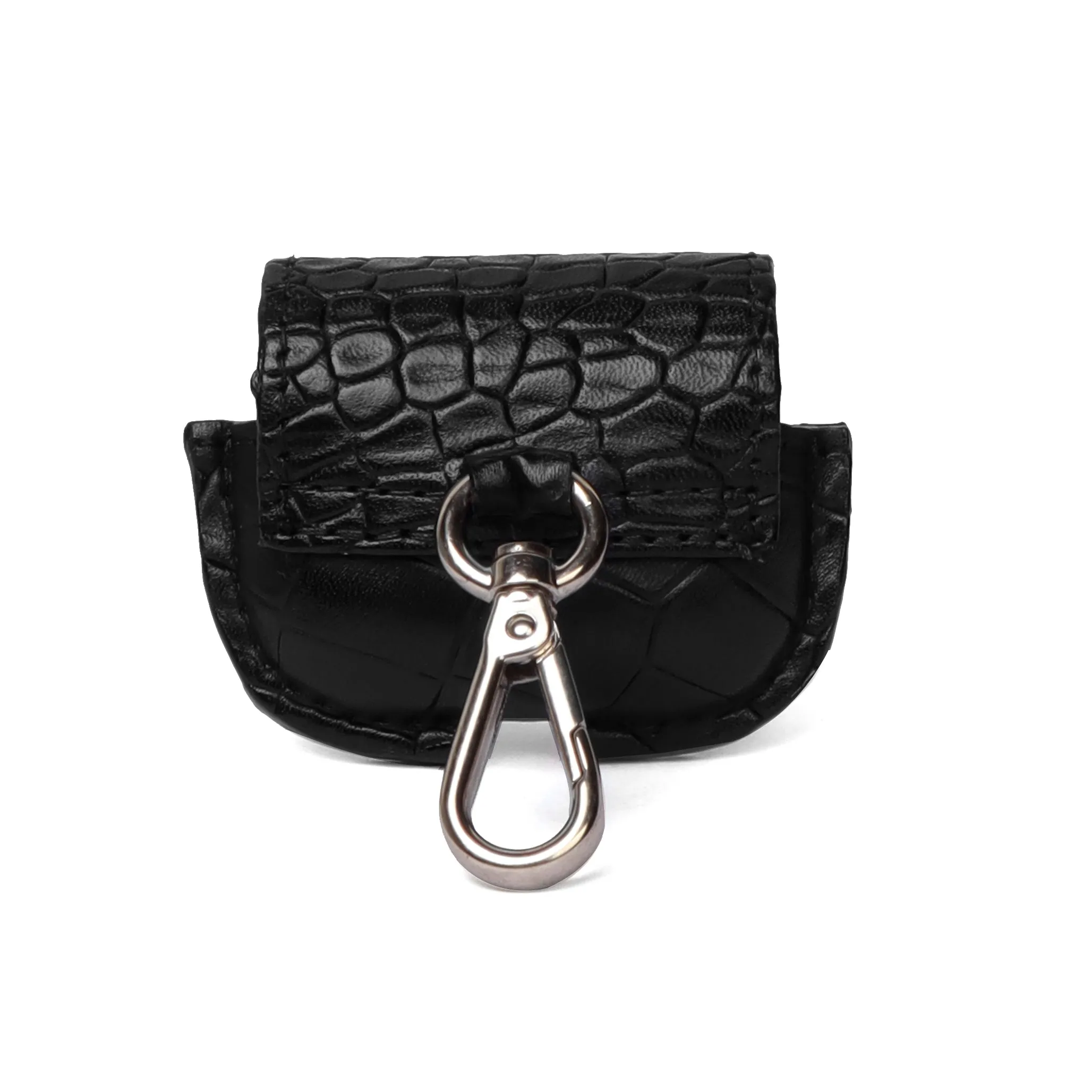 Air-Pods Pro Black Croco Print Leather Carrying Case by Brune & Bareskin