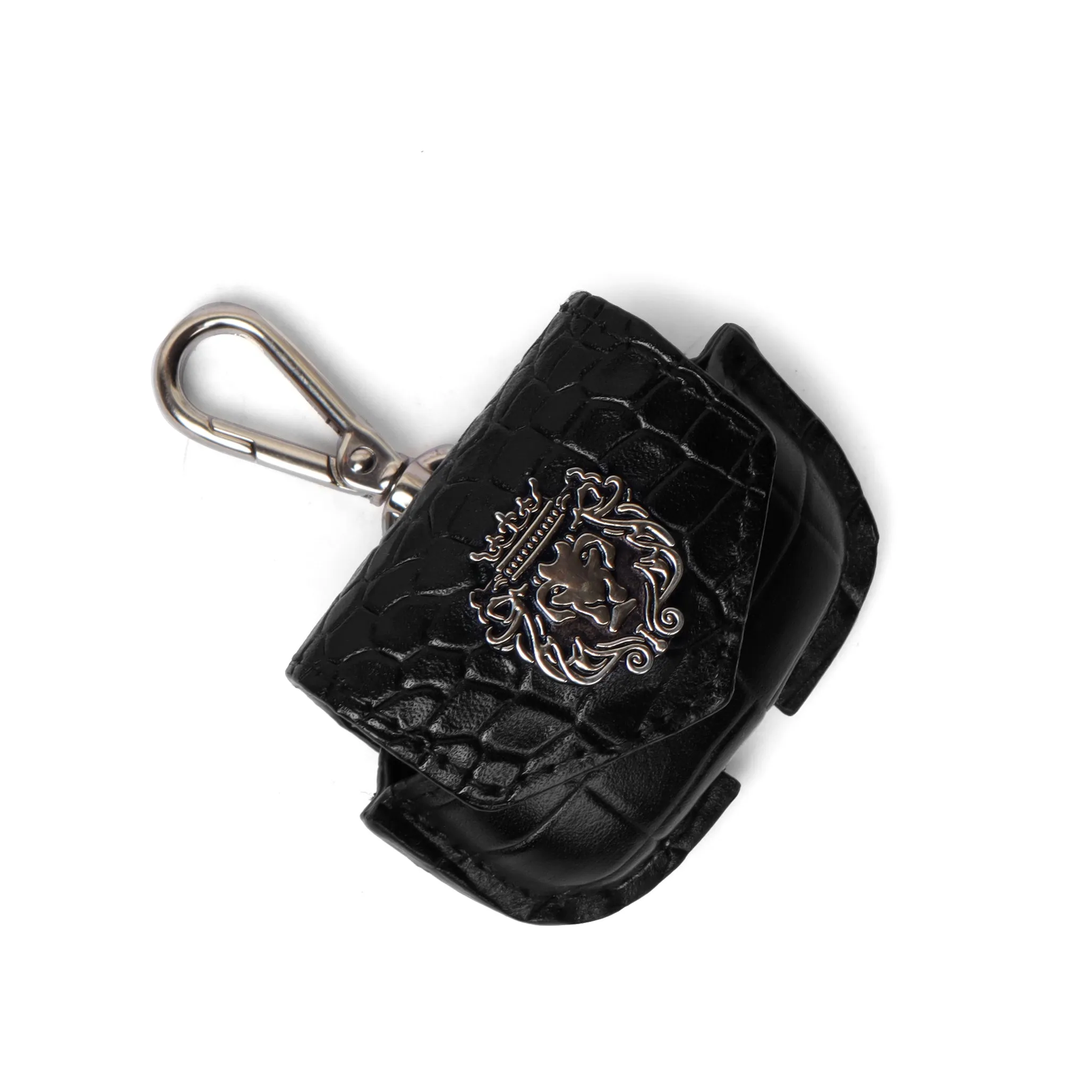 Air-Pods Pro Black Croco Print Leather Carrying Case by Brune & Bareskin