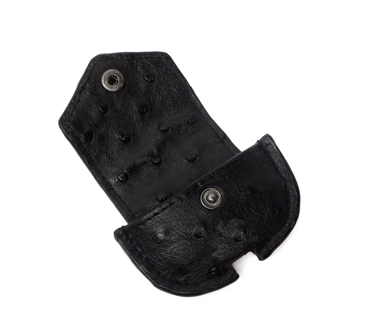 Air-Pods Pro Carrying Case Black Real Ostrich Leather