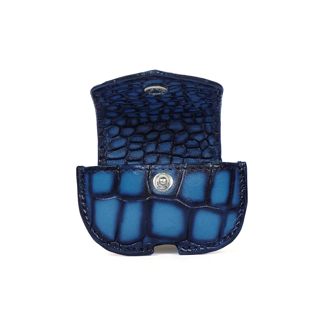 Air-pods Pro Smokey Sky Blue Deep Cut Leather Carrying Case by Brune & Bareskin