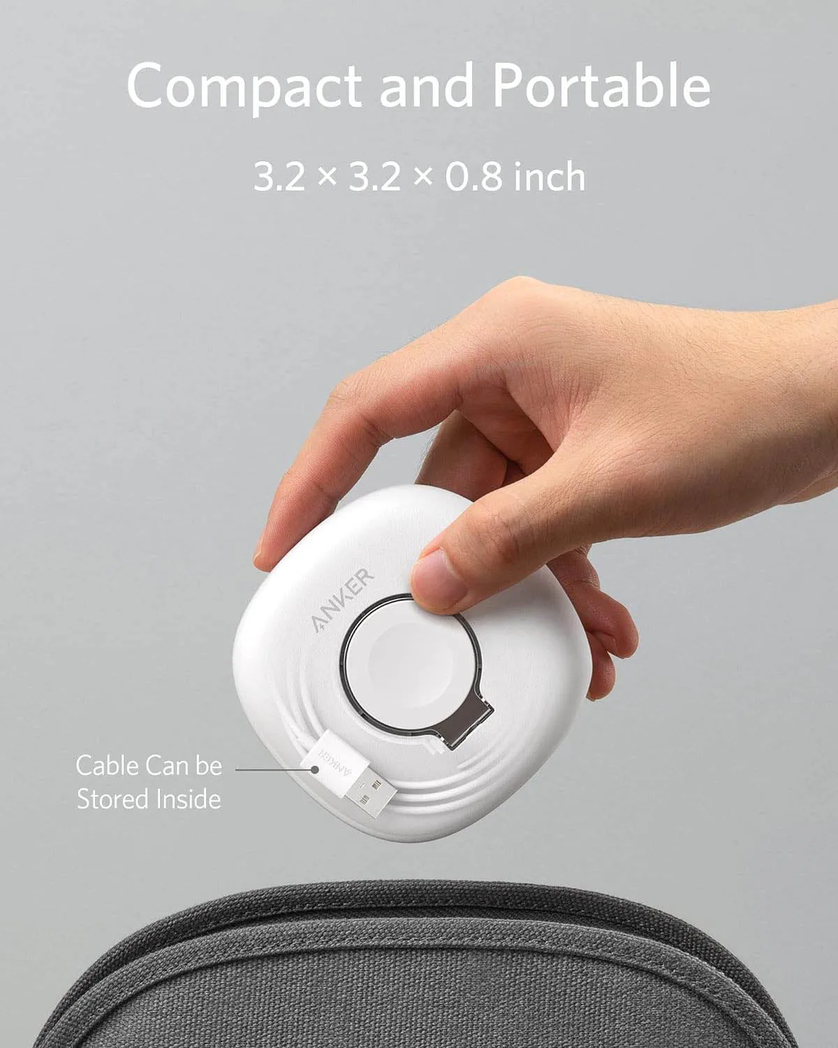 Anker Foldable Charging Pad For Apple Watch With 4' USB-A Cable - White