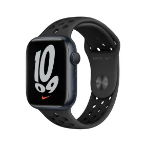 Apple Watch Nike Series 7 GPS, 45mm Midnight Aluminium Case with Anthracite/Black Nike Sport Band - Regular