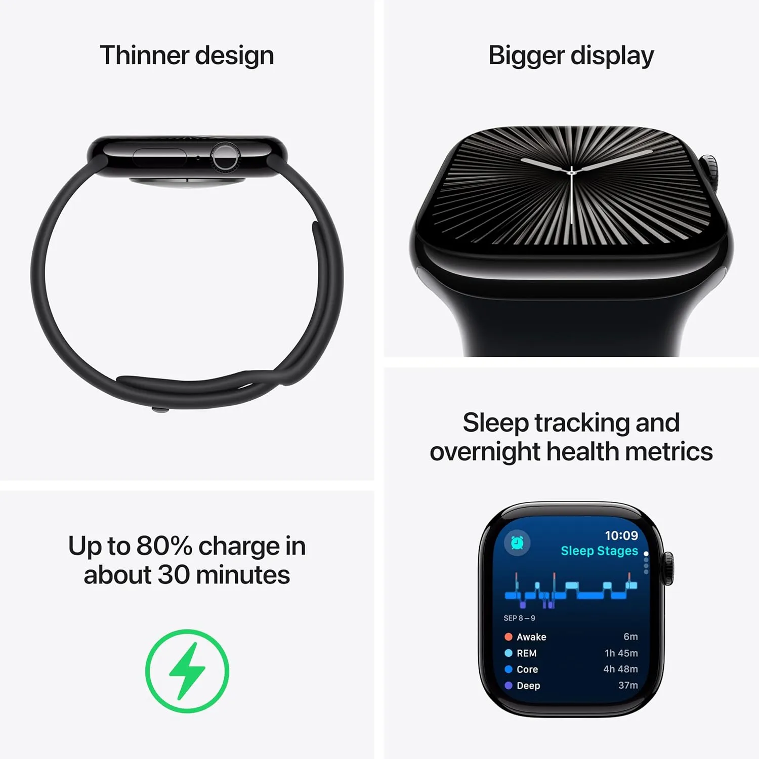 Apple Watch Series 10 GPS 42mm Smartwatch with Rose Gold Aluminium Case with Light Blush Sport Band - S/M. Fitness Tracker, ECG App, Always-On Retina Display, Water Resistant