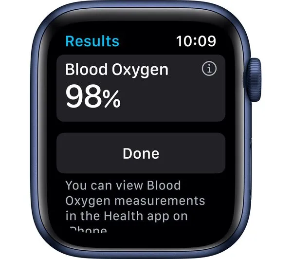 APPLE Watch Series 6 GPS - Blue Aluminium with Deep Navy Sports Band, 44mm - Pristine