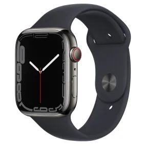 Apple Watch Series 7 (GPS   Cellular) 45mm Graphite Stainless Steel Case with Black Sport Band