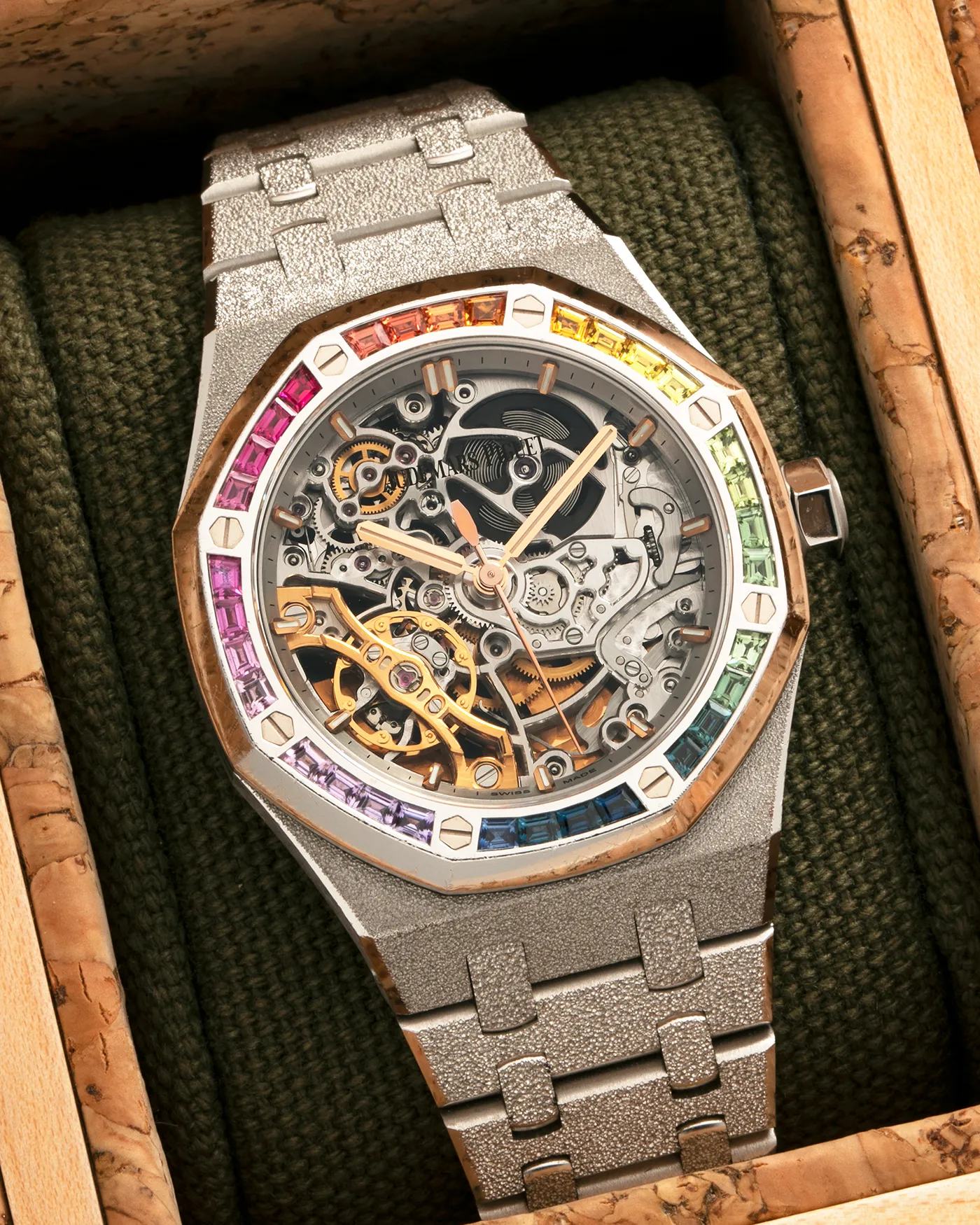Audemars Piguet Royal Oak Rainbow Double Balance Openworked Frosted Gold 15468BC