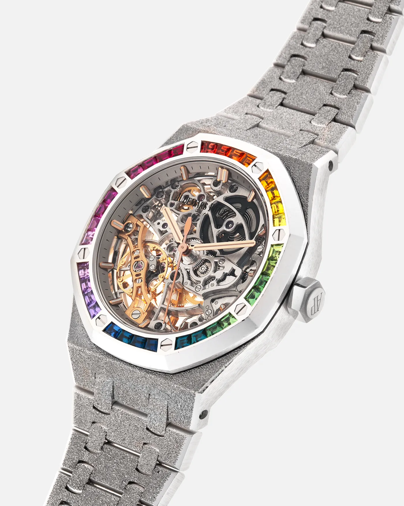 Audemars Piguet Royal Oak Rainbow Double Balance Openworked Frosted Gold 15468BC