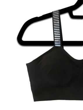 Basic Bra With Silver Metallic Row Strap
