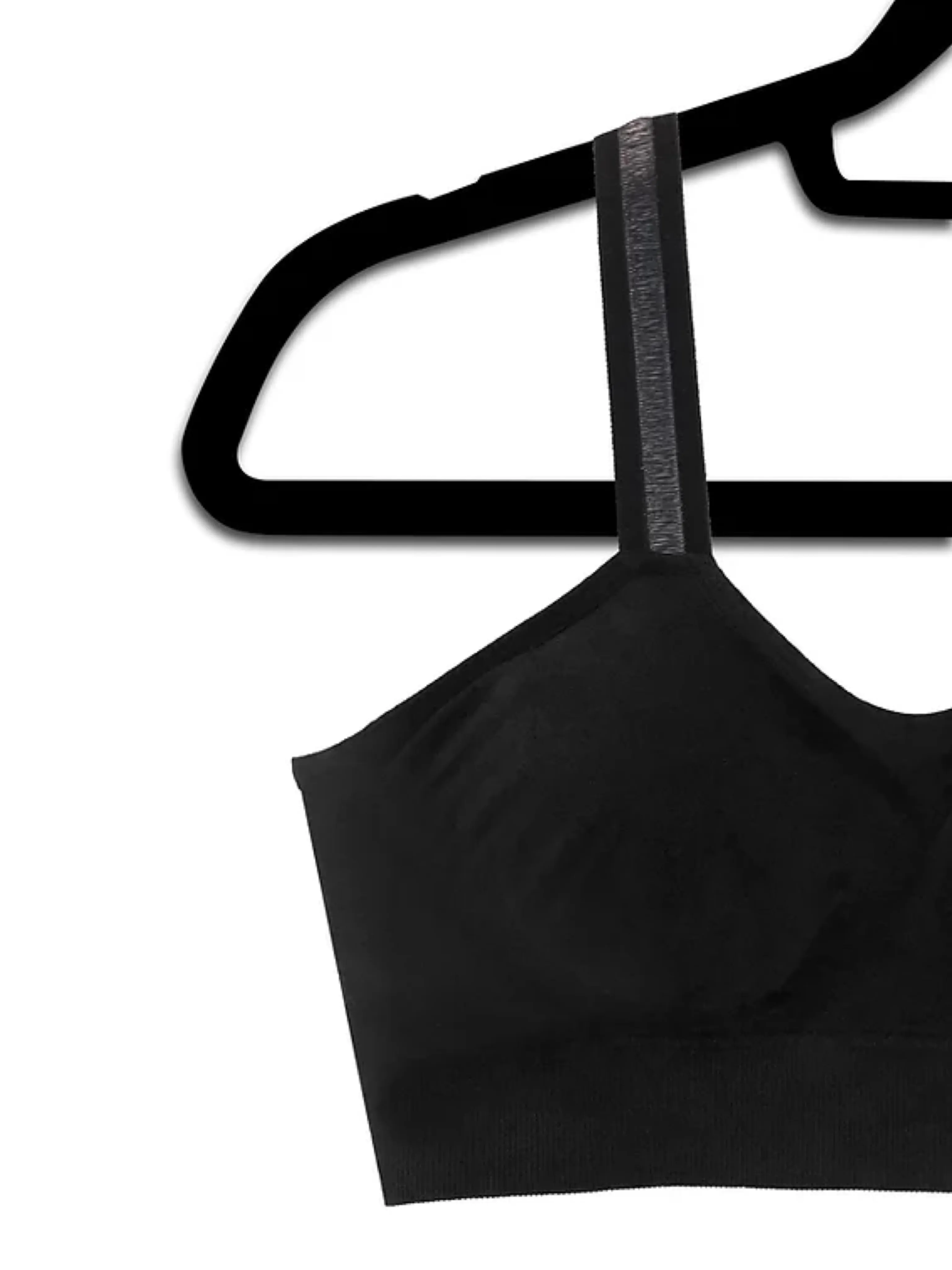 Black Basic Bra with Black Sheer Strap