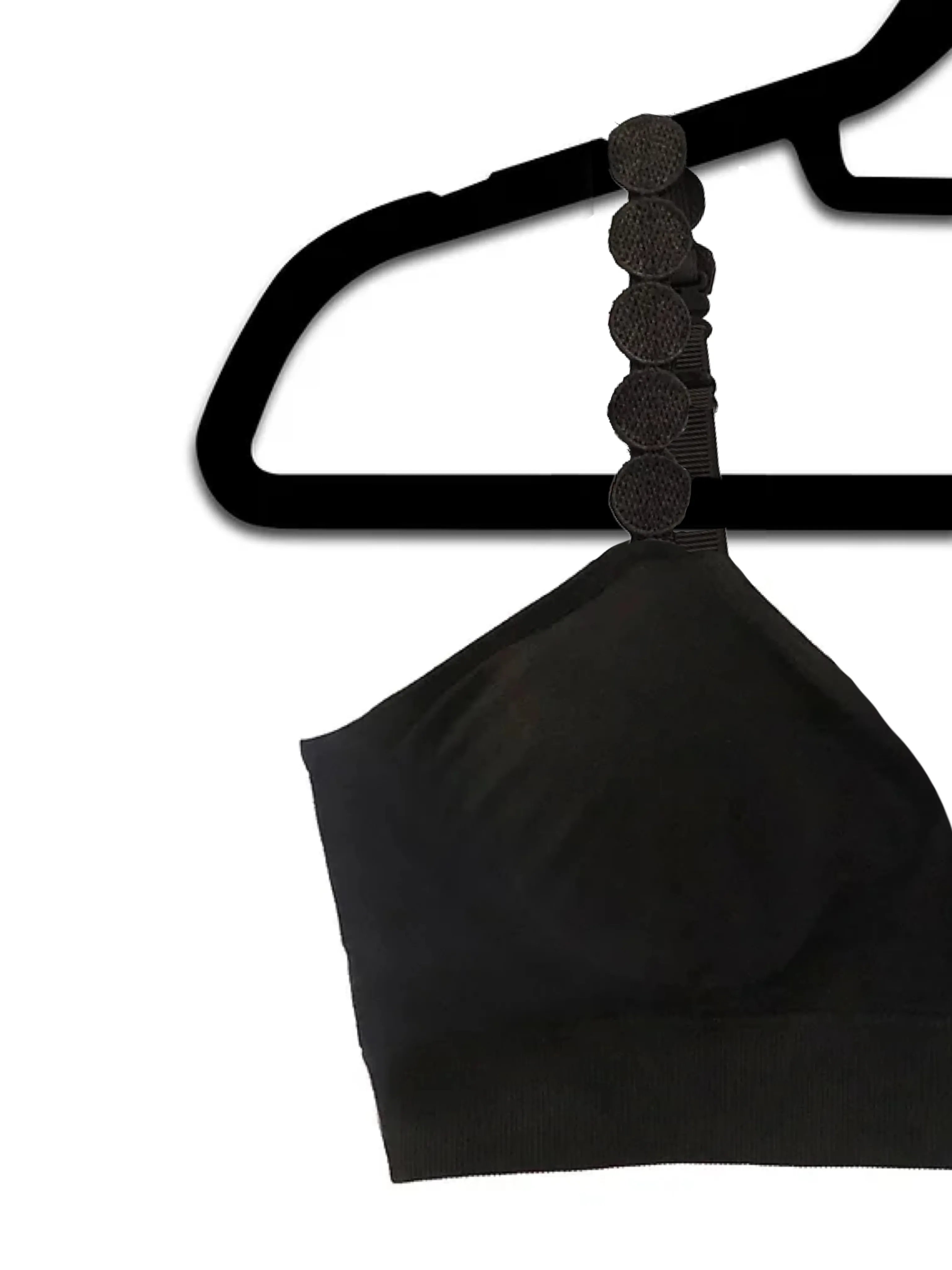 Black Plunge Bra with Black Circle Strap