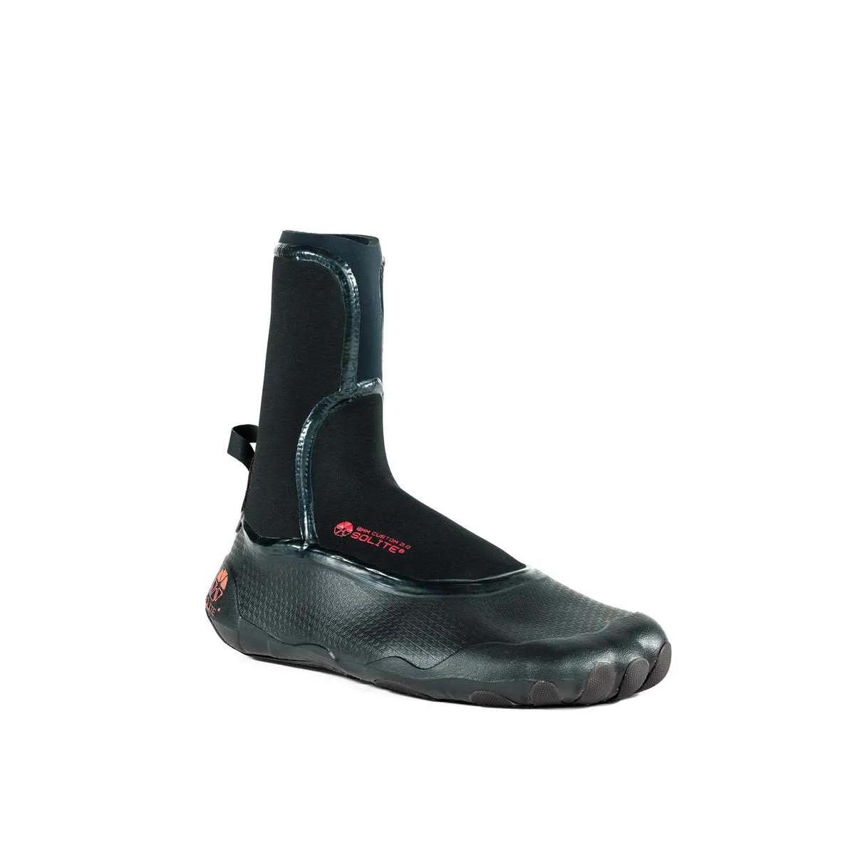 Booties 8mm SOLITE Custom 2.0 (Black/Red) - Includes 1mm Neoprene Heat Booster Socks