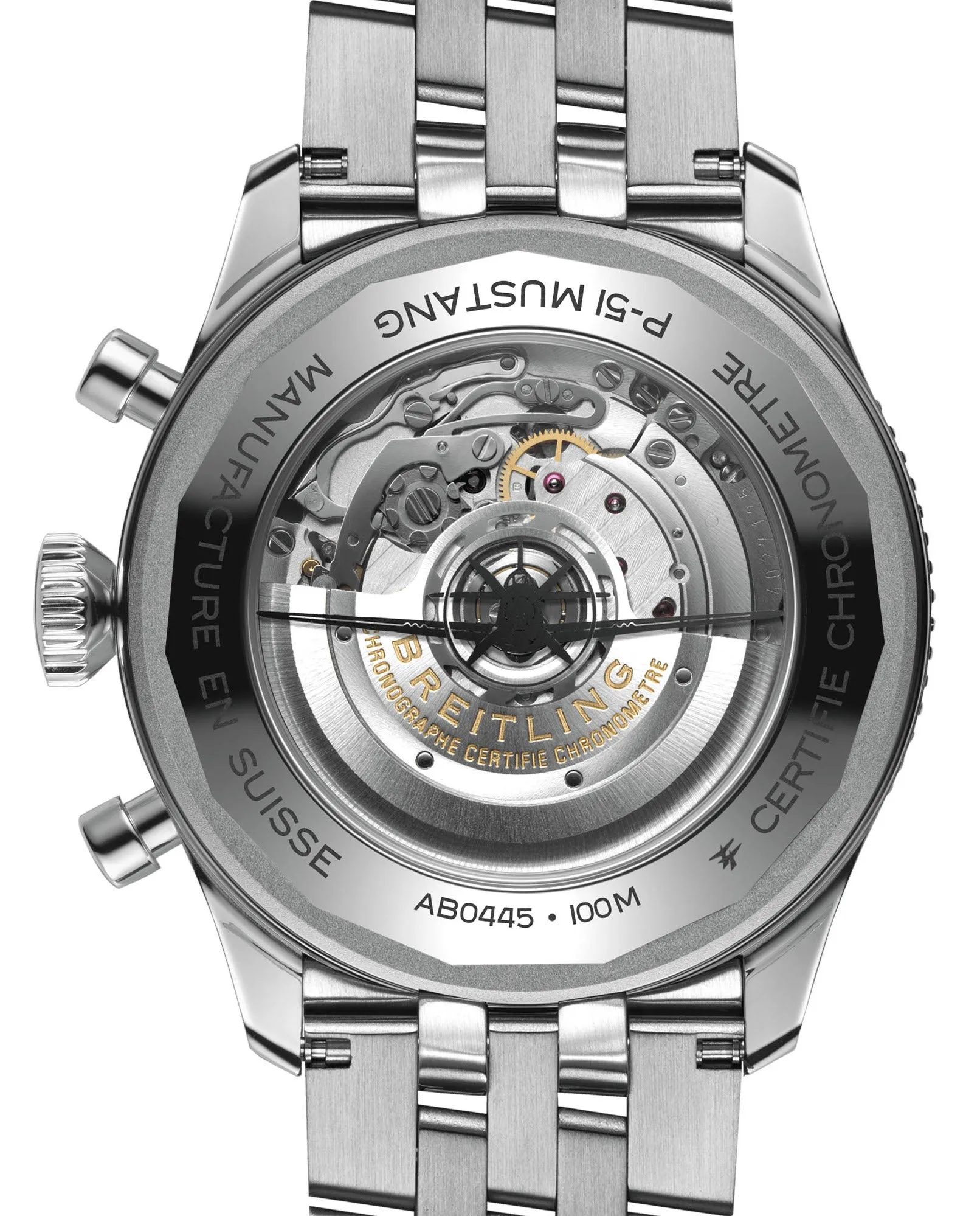 Enhanced Breitling Super AVI B4 Chronograph GMT 46mm Mustang Watch
