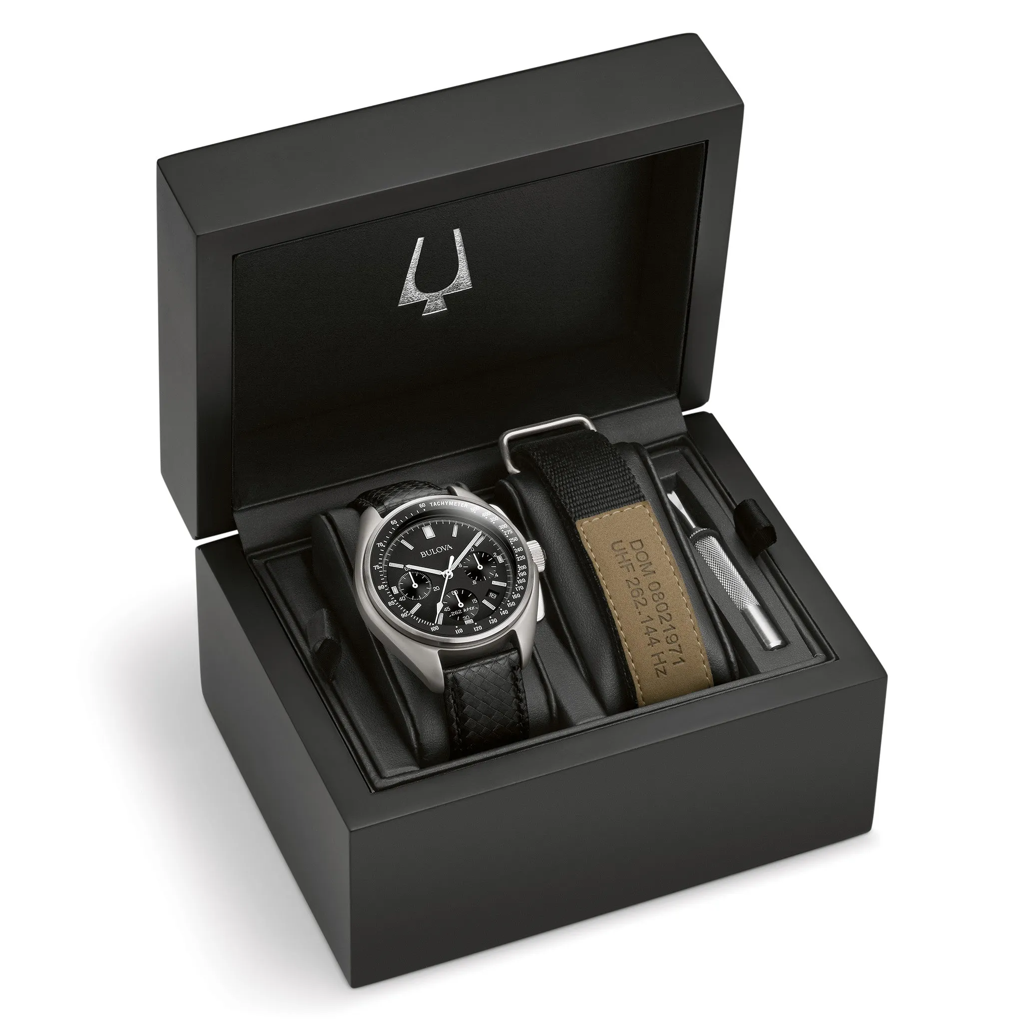 Bulova The Lunar Pilot Special Edition Leather Gift Set Men's Watch - 96B251