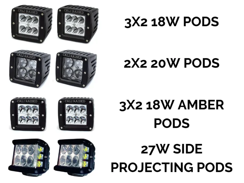 Cali Raised LED 2016-2022 Toyota Tacoma Low Profile Ditch Light Brackets Kit
