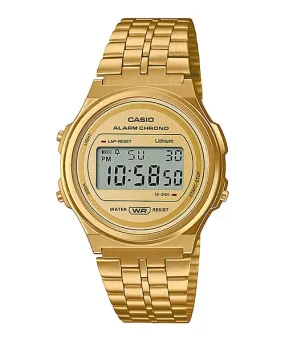 Casio Vintage Digital Gold Stainless Steel Watch A171WEG-9A