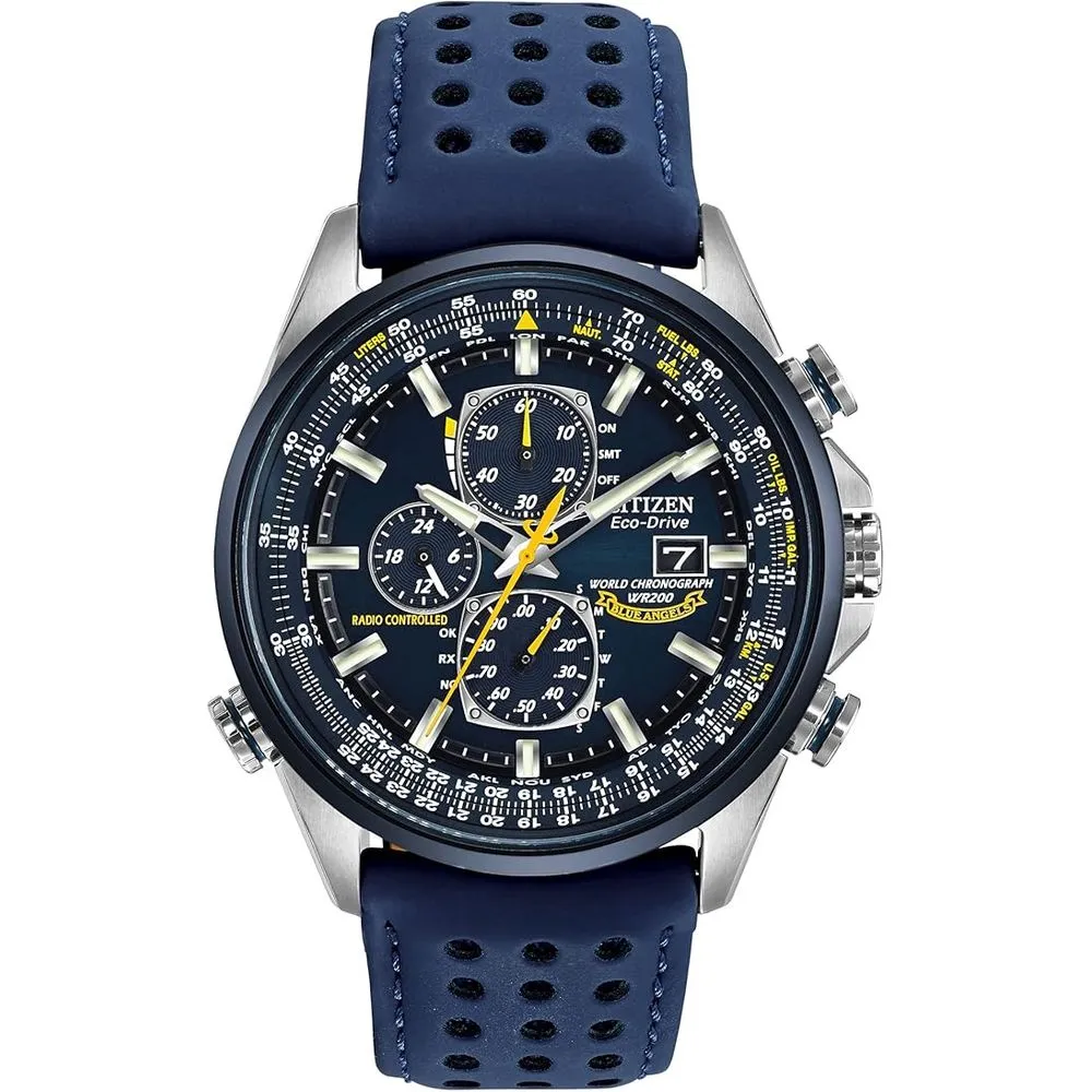 Citizen AT8020-03L Men's Eco-Drive Sport Keeping Watch in Stainless Steel with Blue Polyurethane Strap, Blue Dial