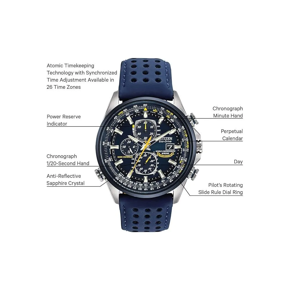 Citizen AT8020-03L Men's Eco-Drive Sport Keeping Watch in Stainless Steel with Blue Polyurethane Strap, Blue Dial