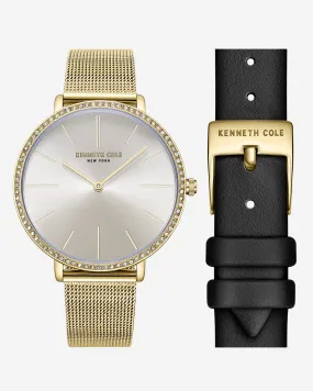 Classic Slim Mesh & Strap Watch Set