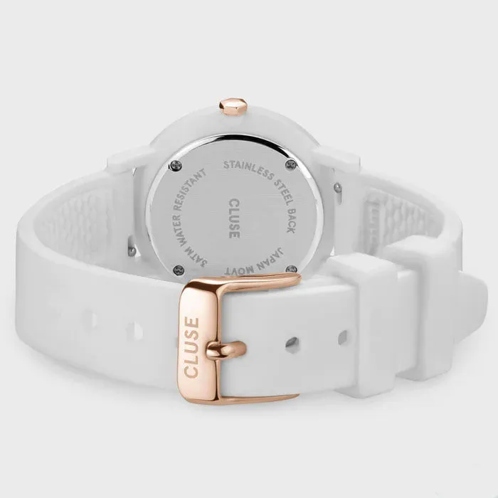 CLU Watch Minuit Nylon White Rose Gold