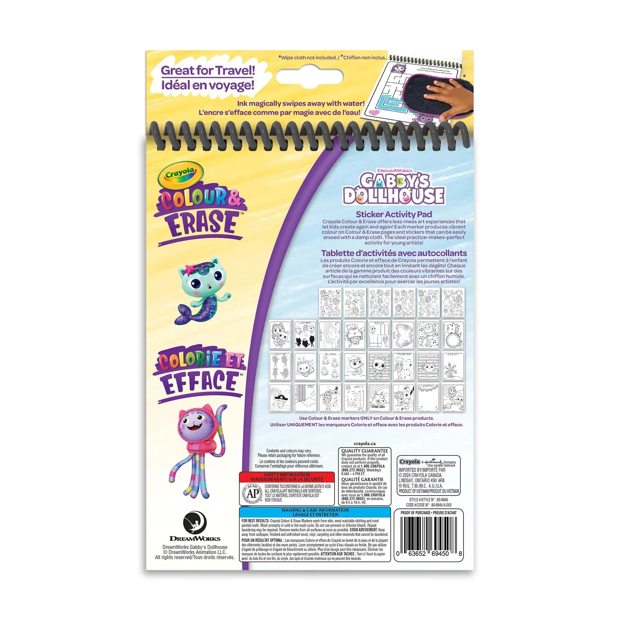 Crayola Gabby's Dollhouse Colour And Erase Sticker Activity Pad