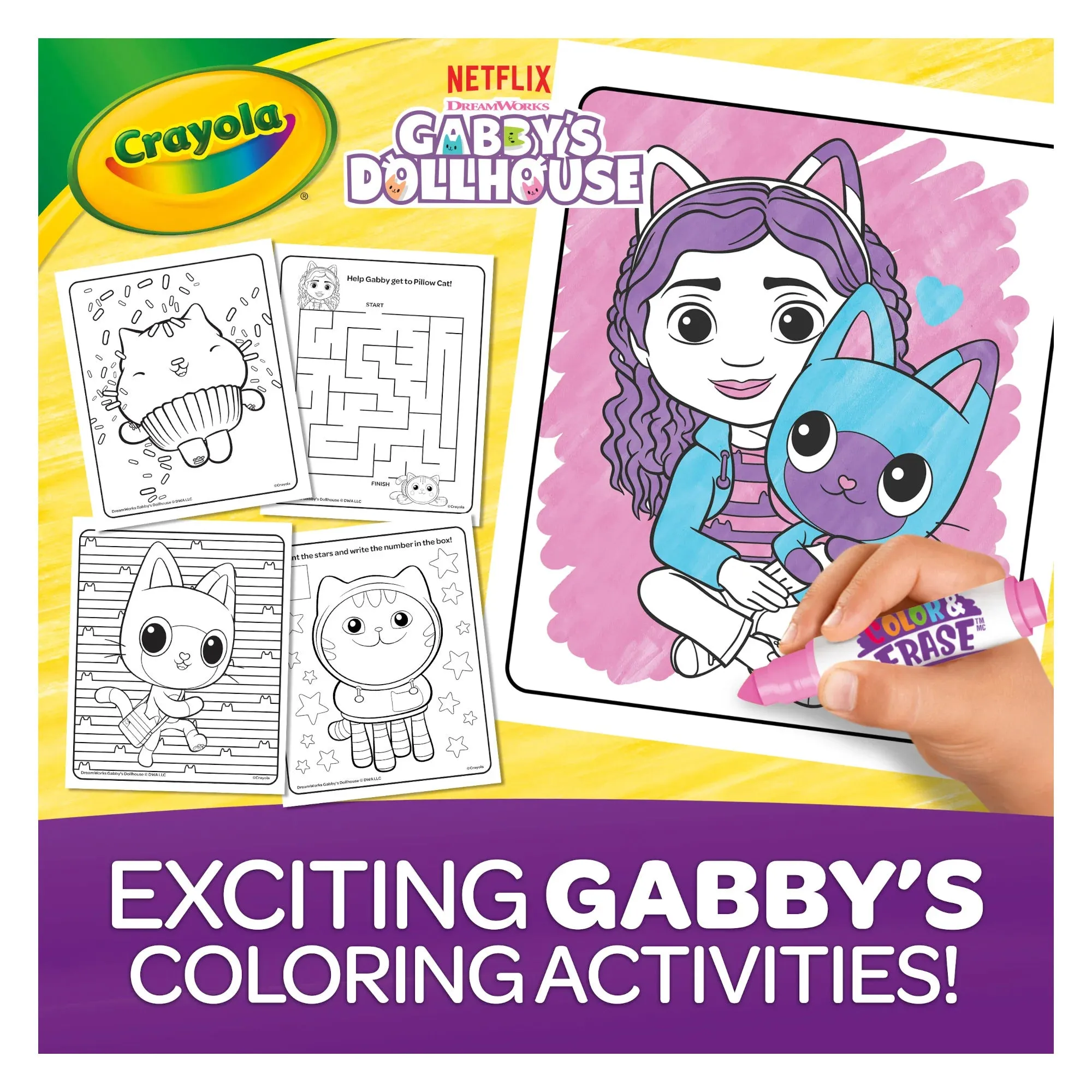 Crayola Gabby's Dollhouse Colour And Erase Sticker Activity Pad