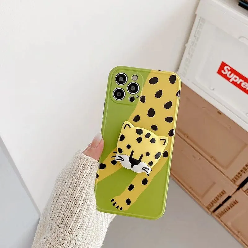 Cute 3D Leopard iPhone Case