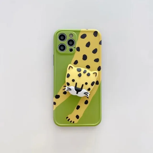Cute 3D Leopard iPhone Case