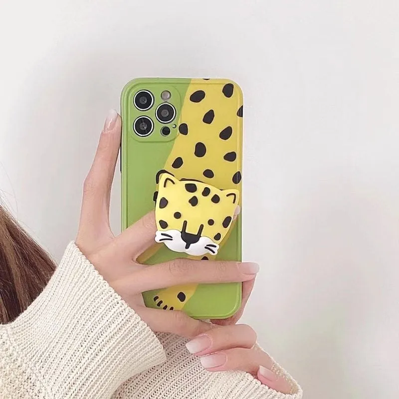 Cute 3D Leopard iPhone Case