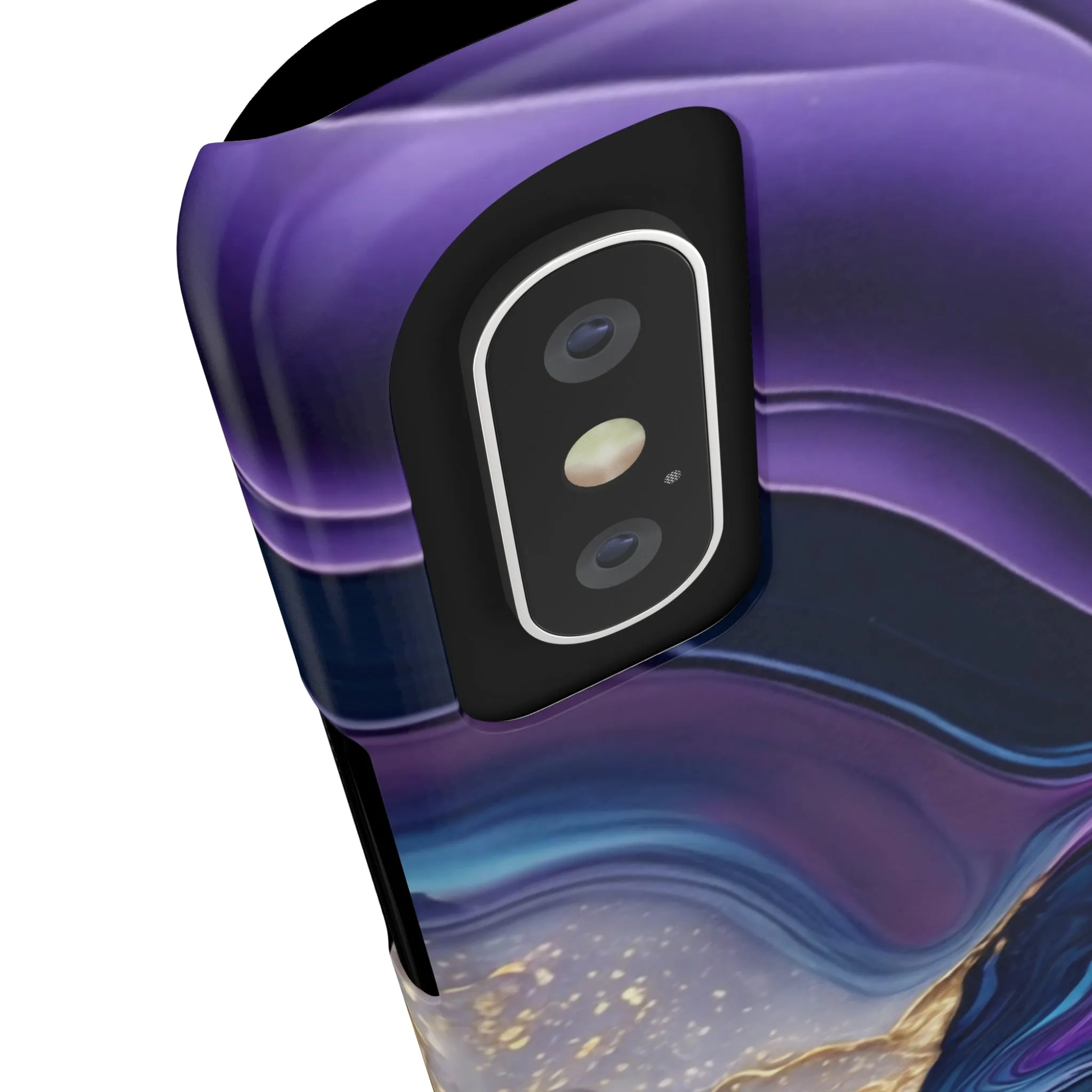 Elegant Blue and Gold Marble 'Hello' iPhone Case - Stylish and Chic Protective Cover