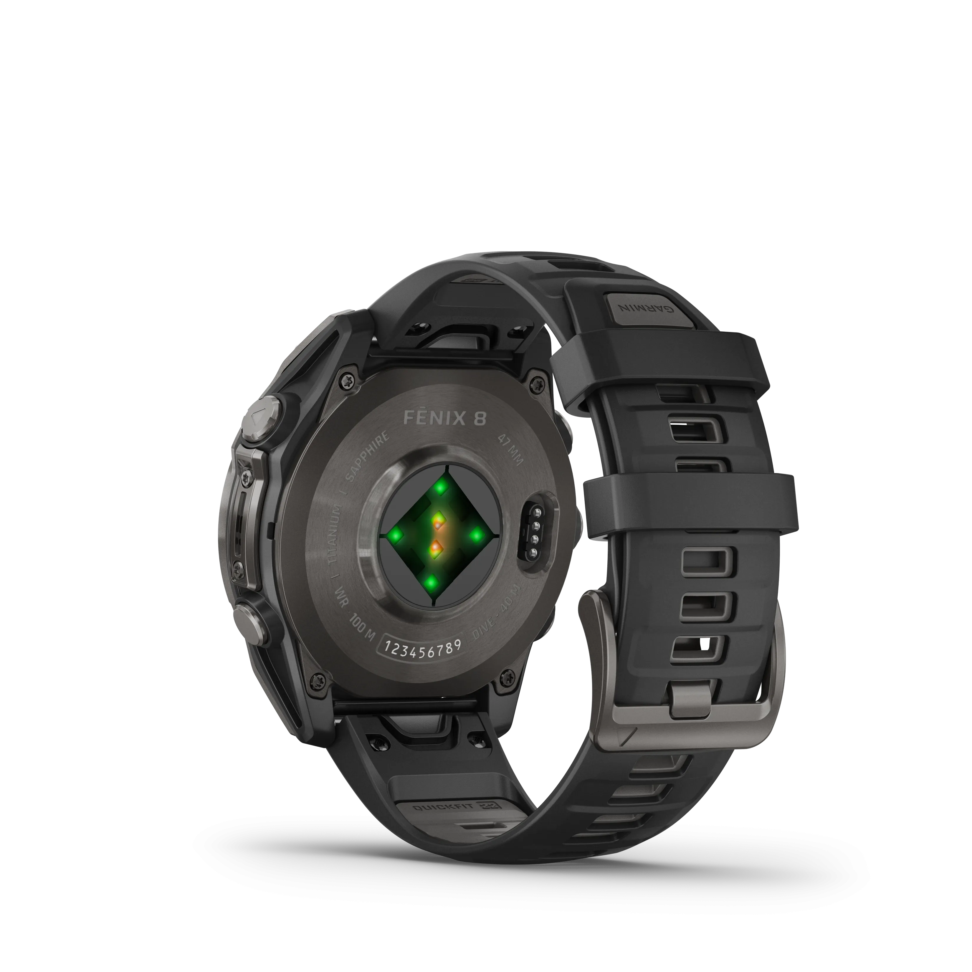 Fenix 8 Smartwatch, 47mm - AMOLED Sapphire, Carbon Grey DLC With Black/Pebble Grey Silicone Band - 010-02904-21