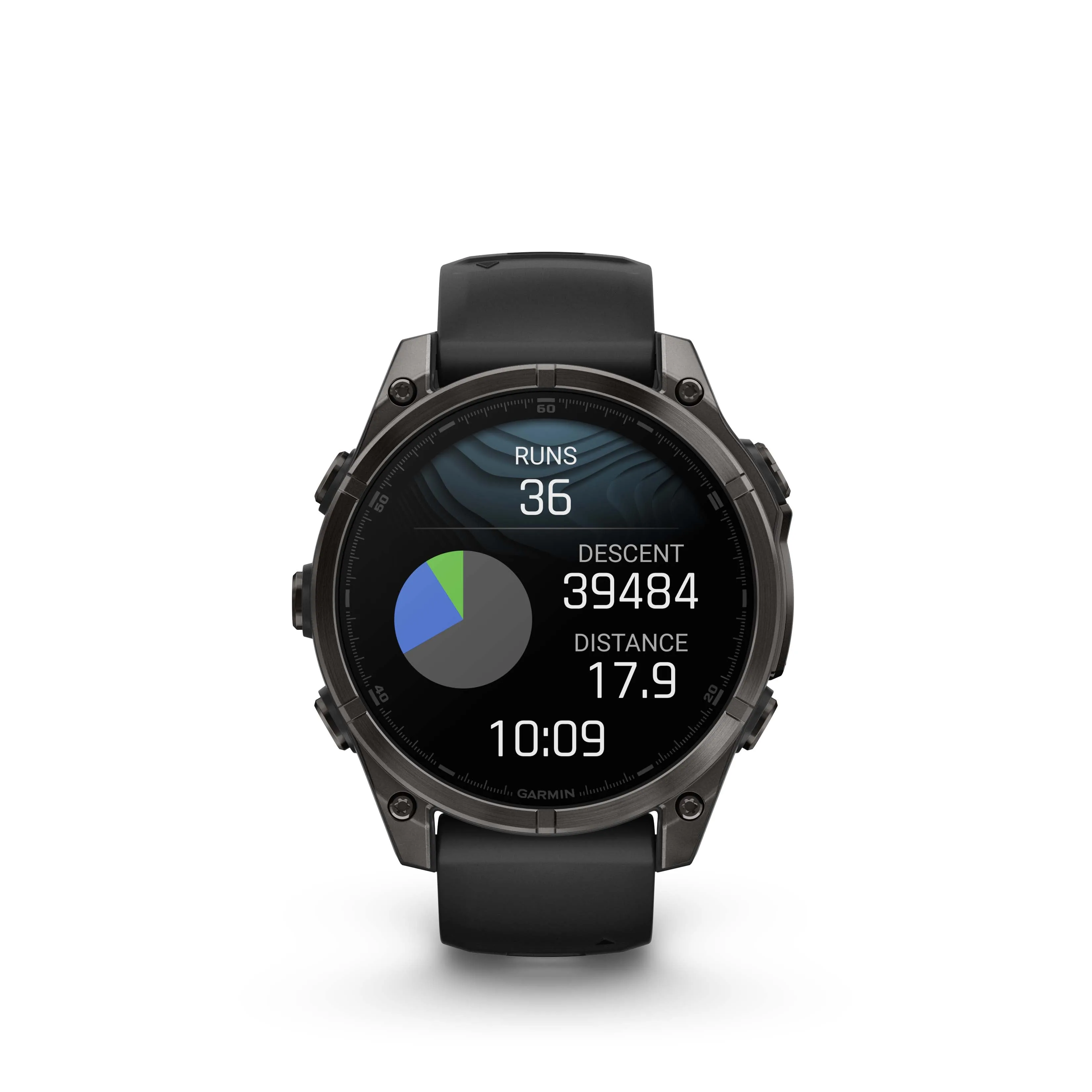 Fenix 8 Smartwatch, 47mm - AMOLED Sapphire, Carbon Grey DLC With Black/Pebble Grey Silicone Band - 010-02904-21
