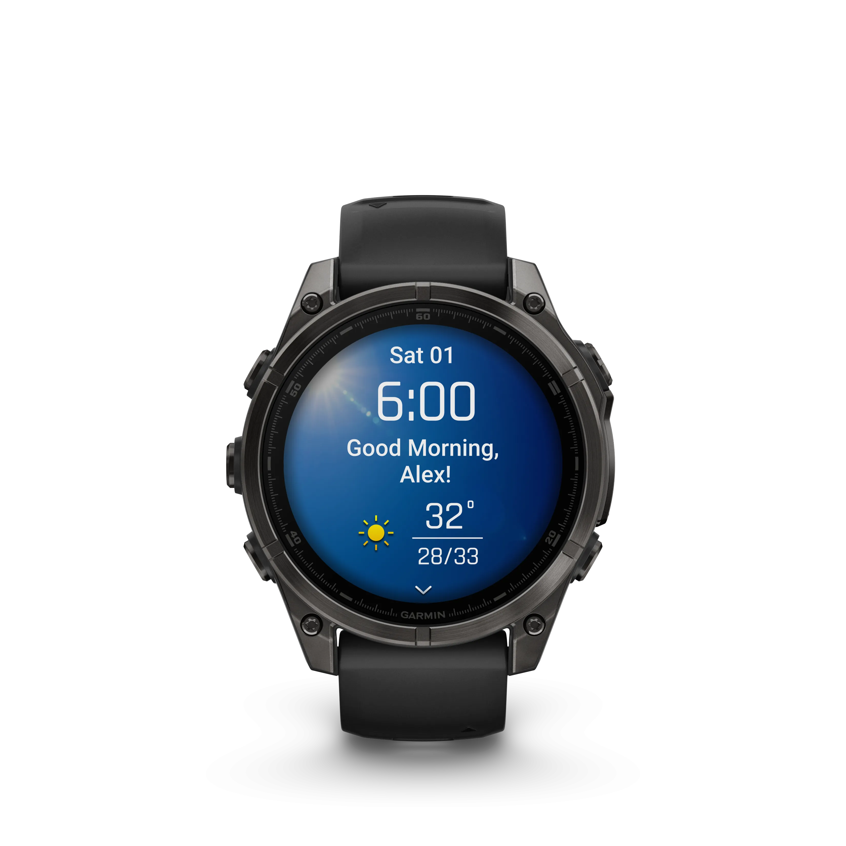 Fenix 8 Smartwatch, 47mm - AMOLED Sapphire, Carbon Grey DLC With Black/Pebble Grey Silicone Band - 010-02904-21