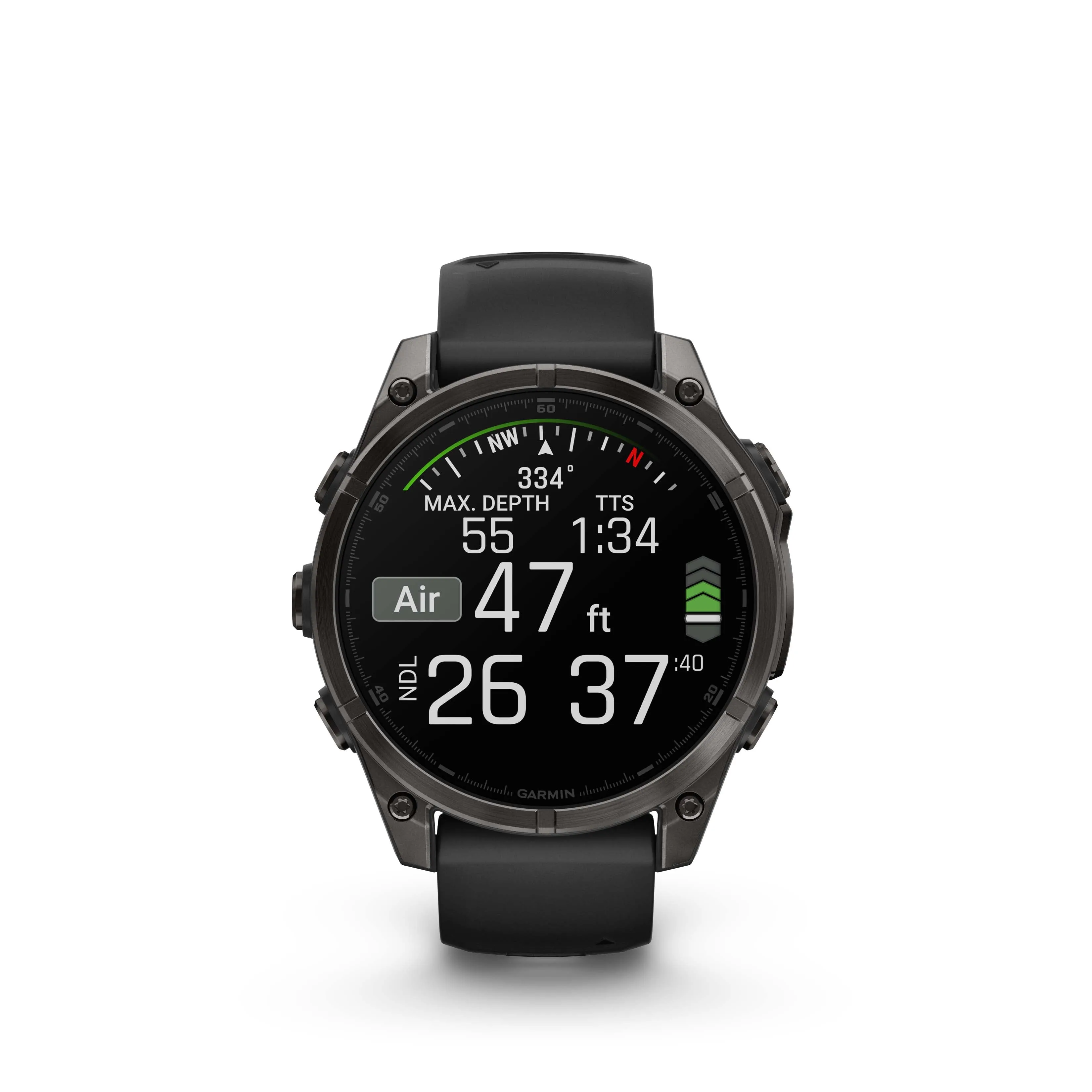 Fenix 8 Smartwatch, 47mm - AMOLED Sapphire, Carbon Grey DLC With Black/Pebble Grey Silicone Band - 010-02904-21